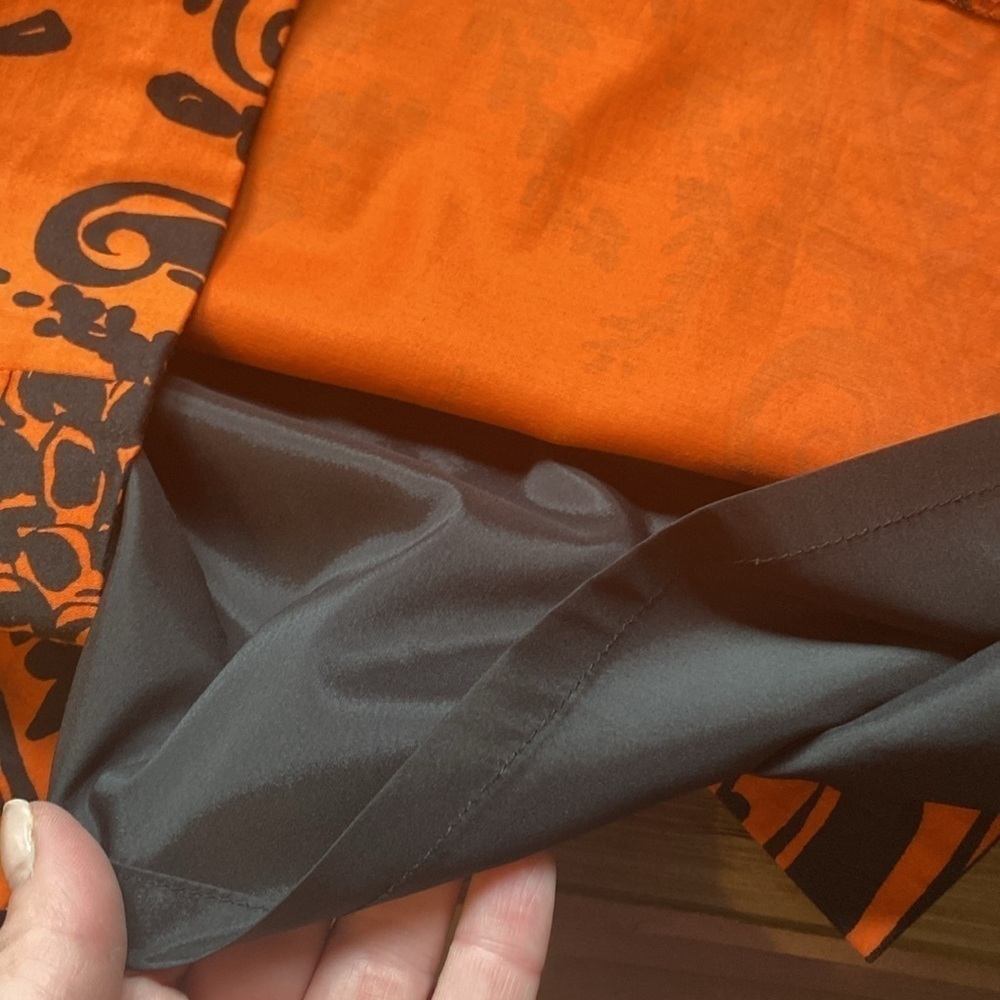 Tristan Black & Orange Cotton Fitted Pencil Skirt Size 12 - Picture 9 of 14